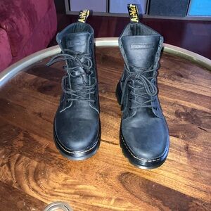Dr Martens Wyoming Combs Leather Black Unisex Men 10 Women 11 Combat Boots